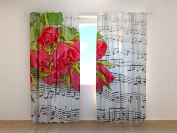 Fotogardinen "Rosen" Vorhang 3D Fotodruck Fotovorhang Maßanfertigung 