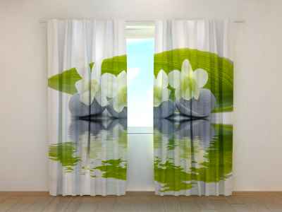 Fotovorhang auf Maß Fotodruck Fotogardinen "Orchideen" Vorhang mit Motiv 