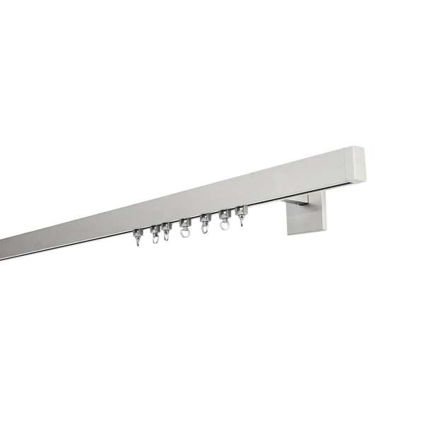 Alu-Gardinenstange mit Innenlauf, 1-läufig, Farbe: Silber (Wandmontage)