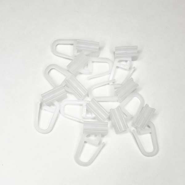 Weiße Gardinenhaken aus Kunststoff, 10er-Packung
