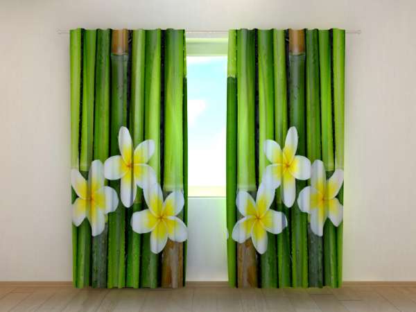 Maßanfertigung Fotovorhang Fotogardinen "Bambus" Vorhang 3D Fotodruck 