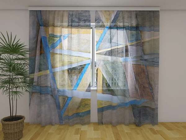 Chiffon-Gardine: ABSTRAKTE GEOMETRIE