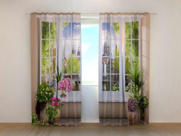 Fotogardinen "Blumen" Vorhang 3D Fotodruck Fotovorhang Maßanfertigung 