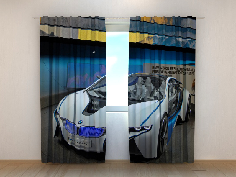 Maßanfertigung Fotovorhang Fotogardinen "Bugatti" Vorhang 3D Fotodruck 